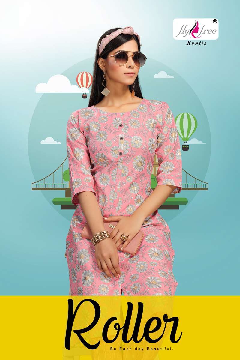 Fly Free Roller Fancy Ethnic Wear Latest Kurti With Bottom Collection